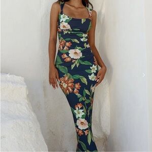 Floral Maxi Dress - Navy